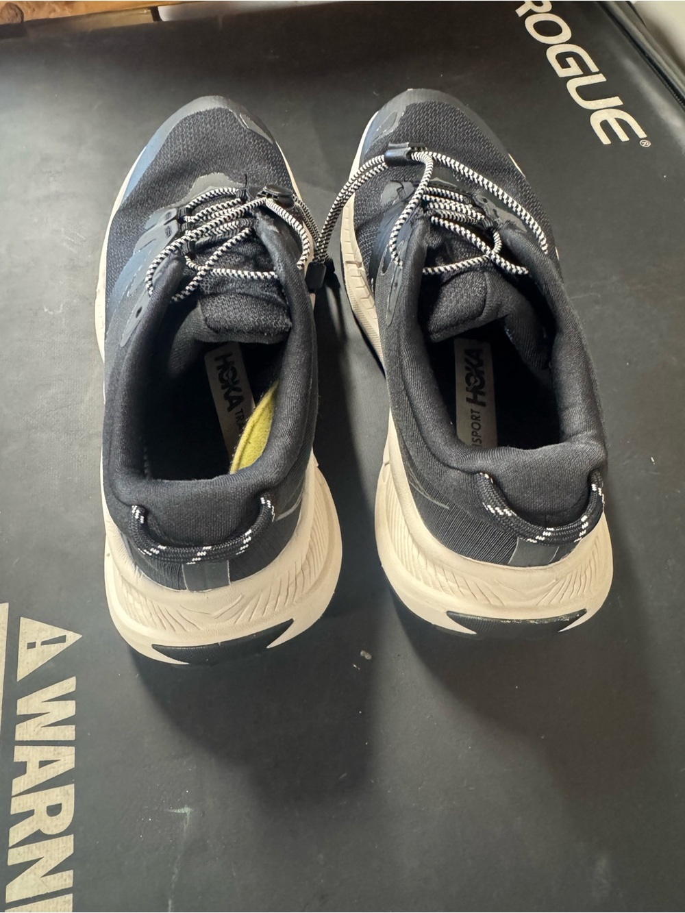 Hoka Transport Black Athletic Sneakers with White Trim - Picture 3 of 3